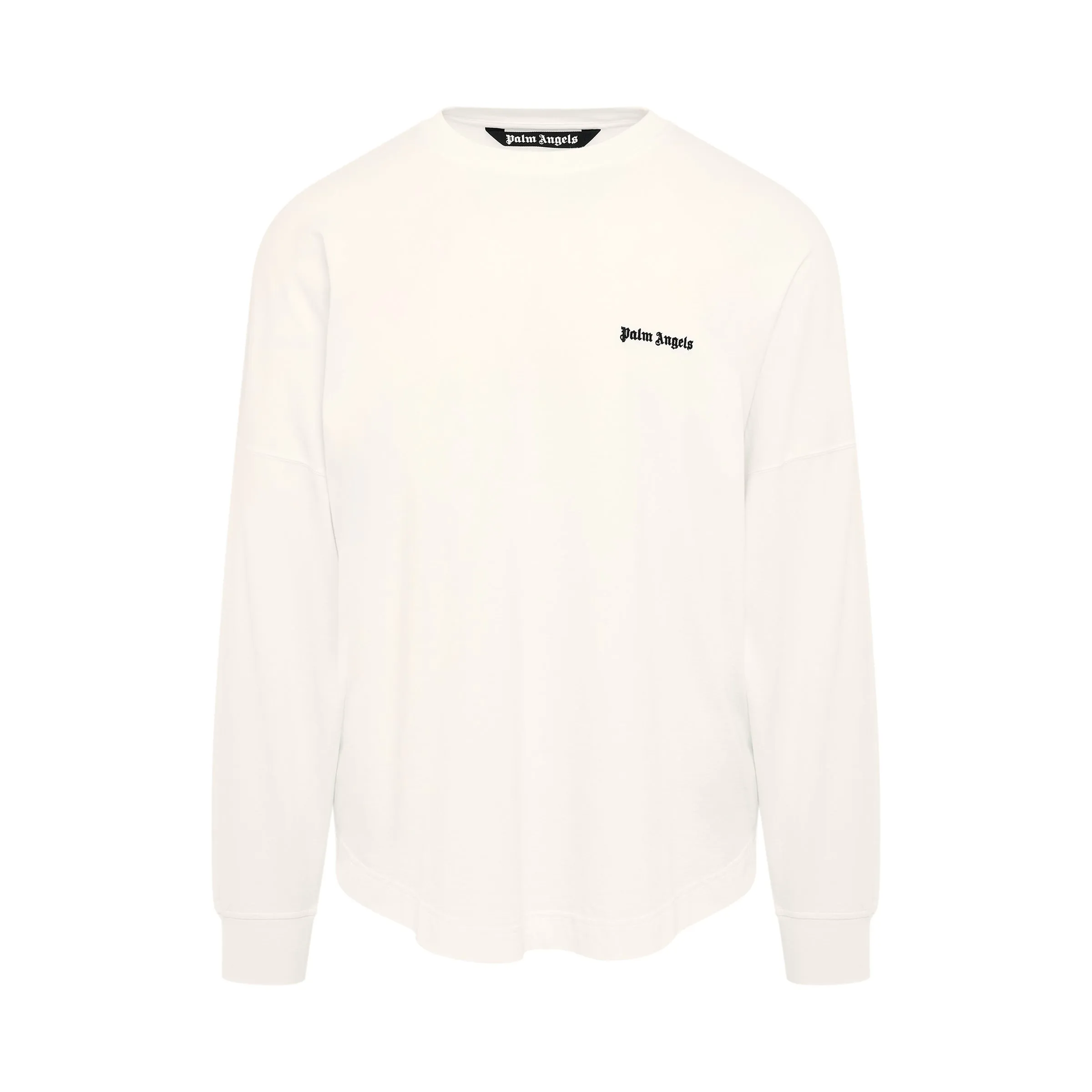 Embroidered Logo Long-sleeves T-Shirt in White sold by MARAIS