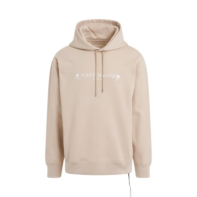 Logo and Skull Hoodie in Beige sold by MARAIS