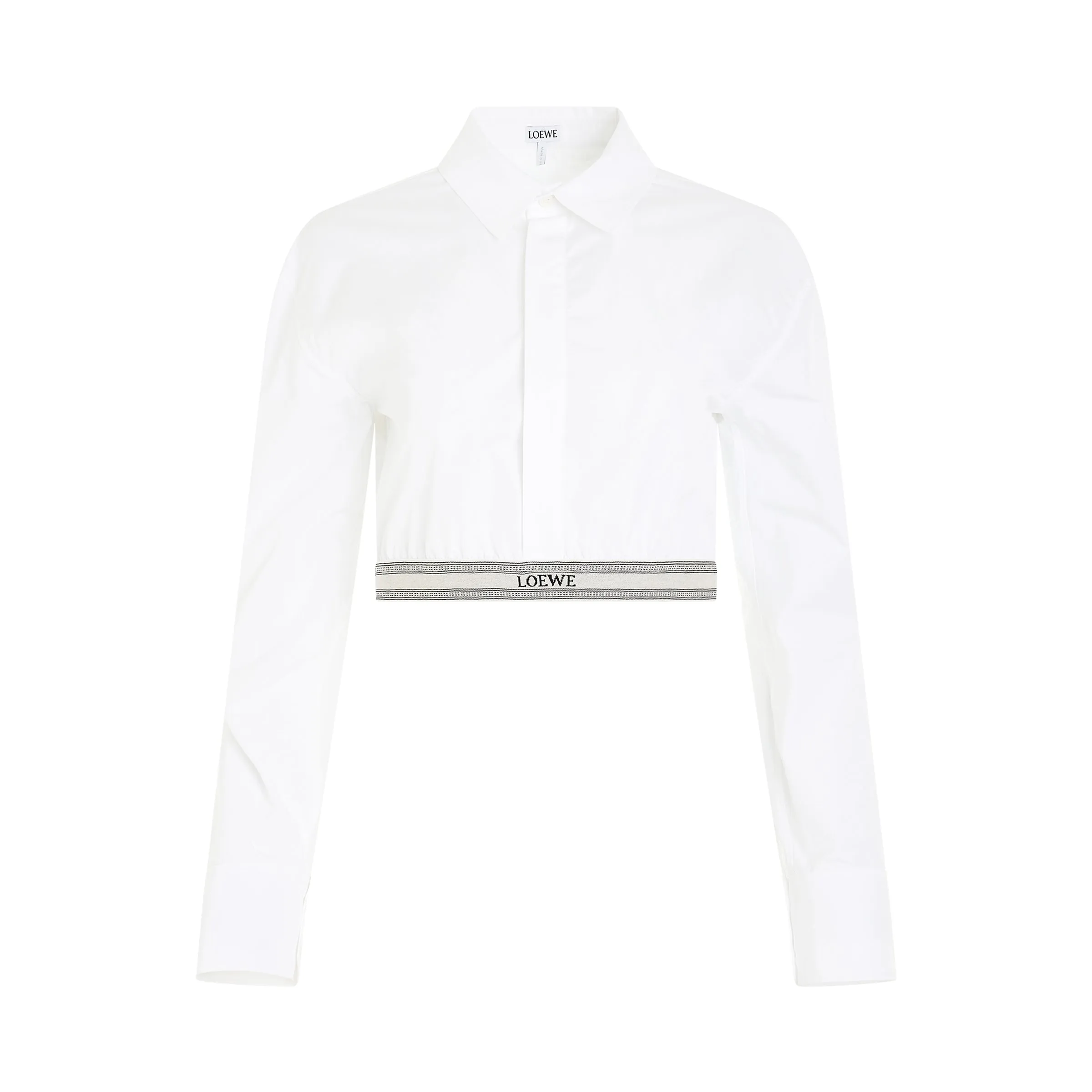 Cropped Logo Shirt in Optic White sold by MARAIS