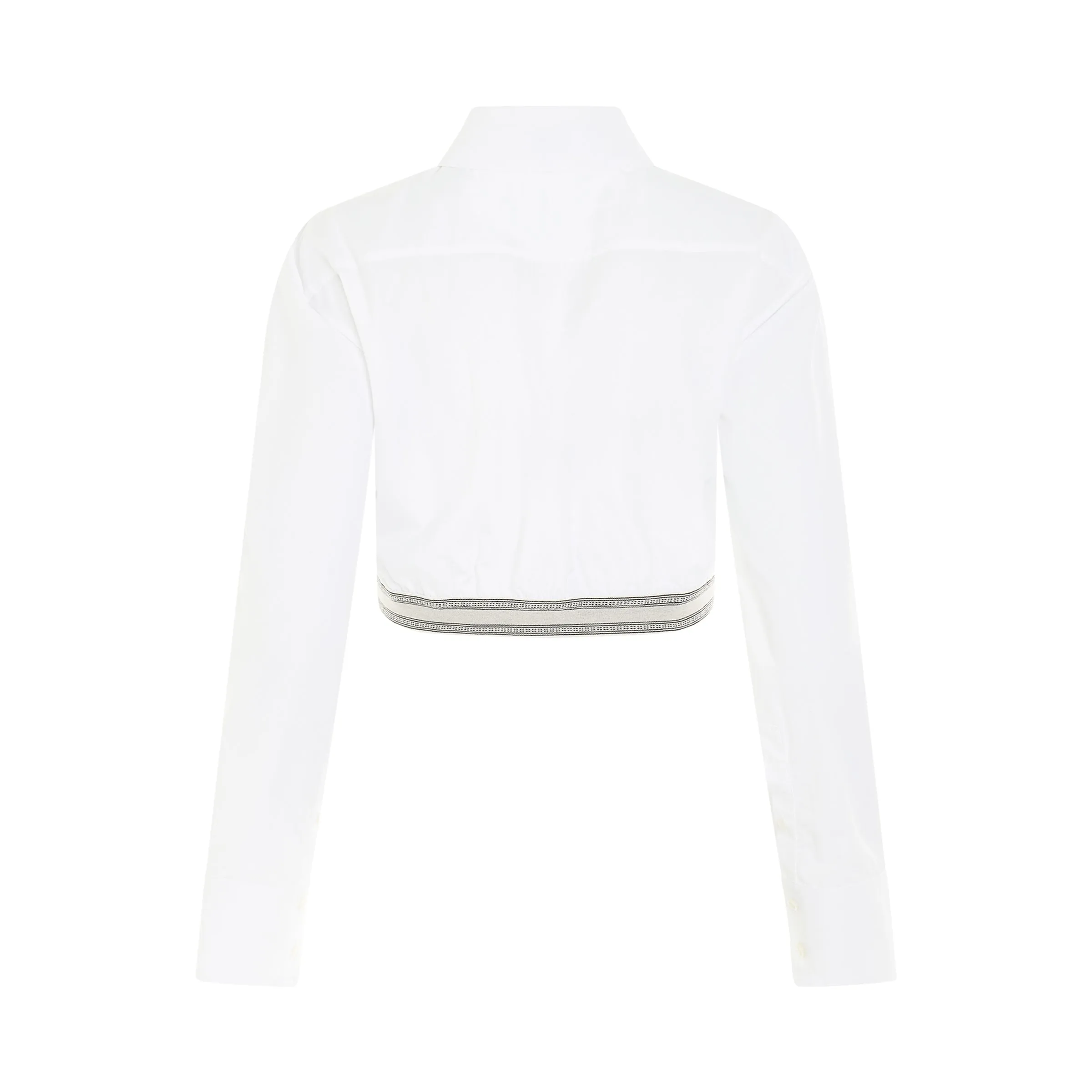 Cropped Logo Shirt in Optic White sold by MARAIS product image thumbnail 4