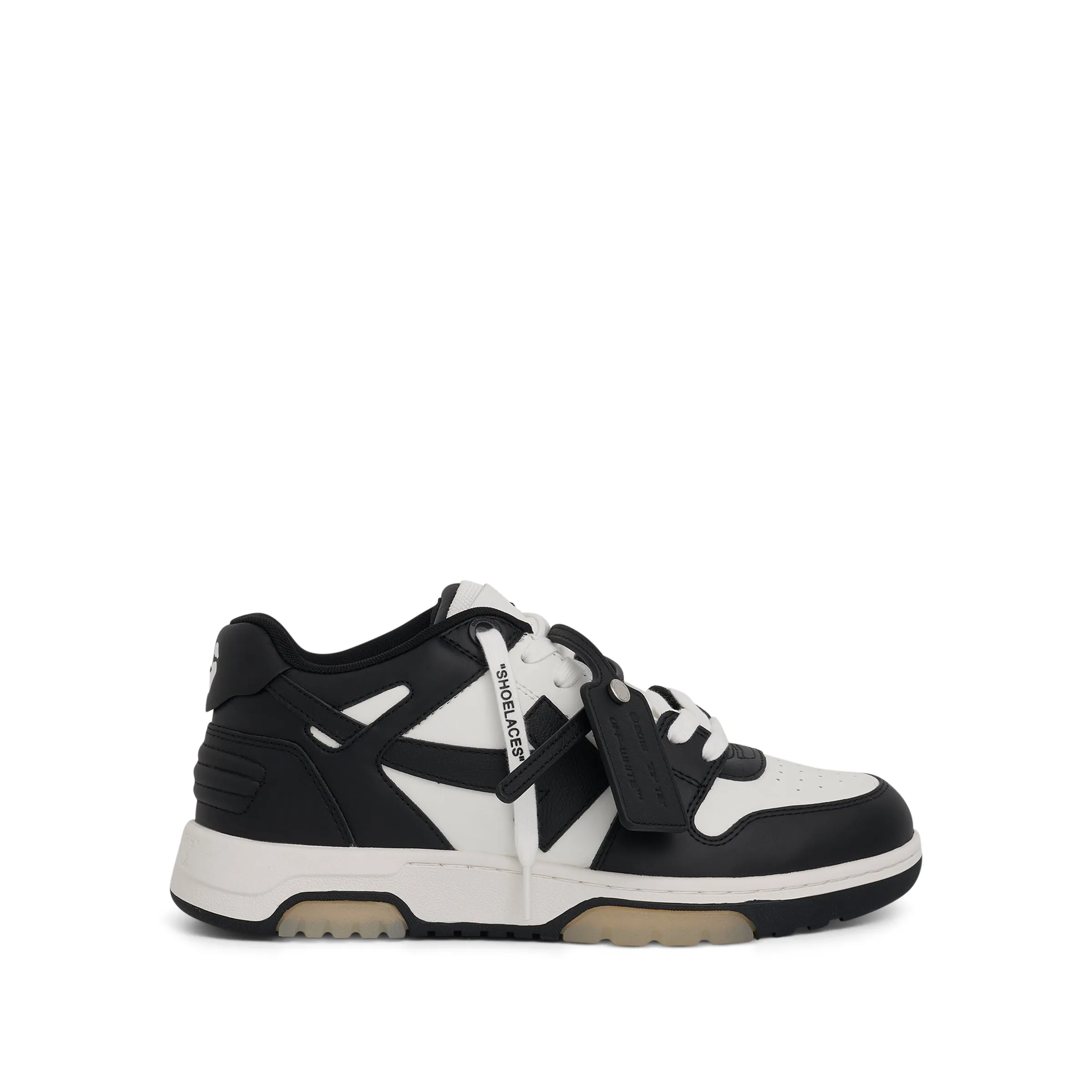 Out Of Office Calf Leather Sneaker in Black/White sold by MARAIS