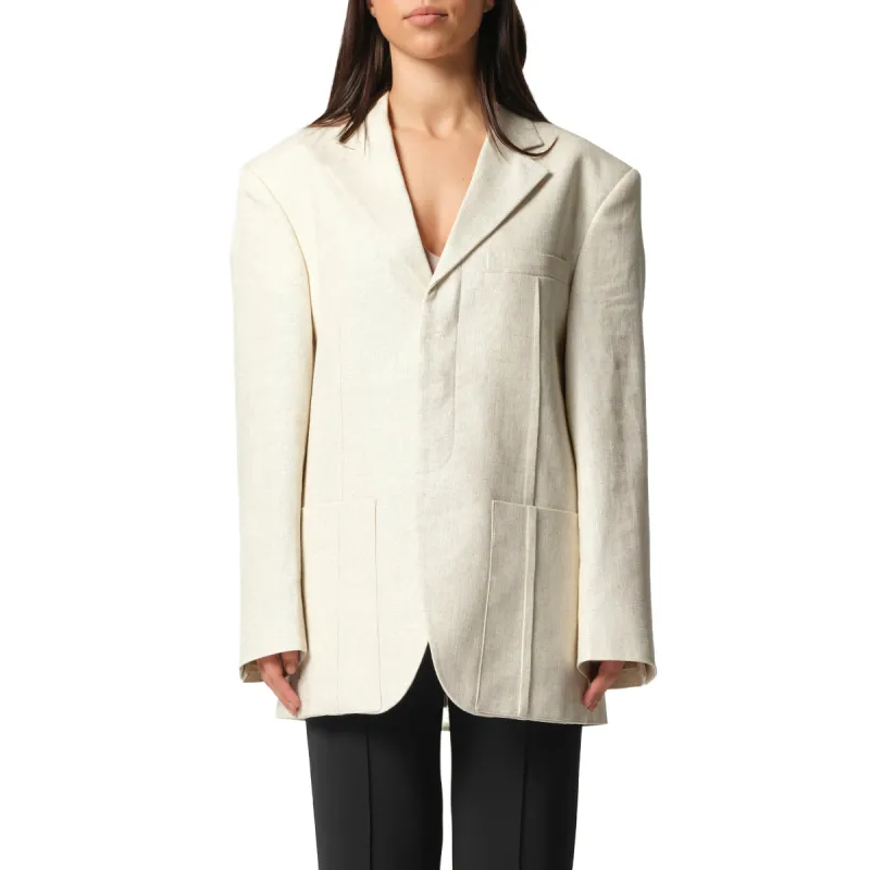 La Veste D'Homme in Light Beige made by Jacquemus