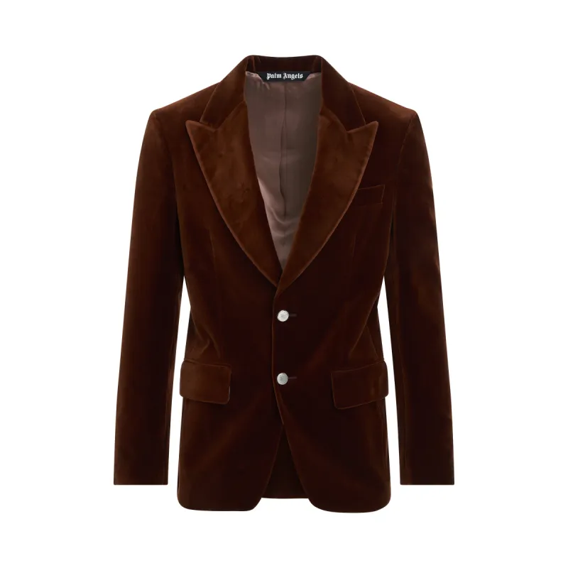 Velvet Suit Blazer in Brown sold by MARAIS