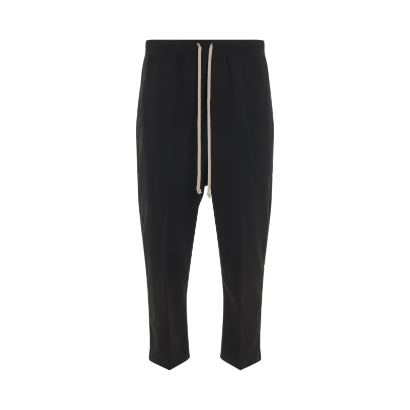 Wool Drawstring Astaires Cropped Pants in Black sold by MARAIS