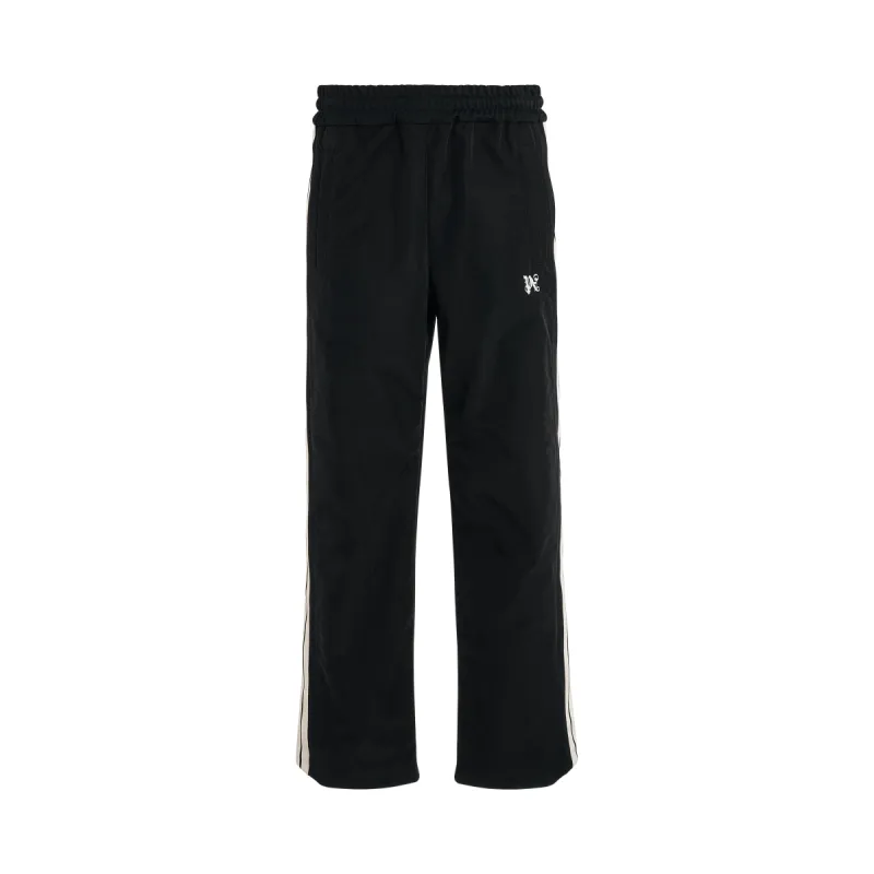 Monogram Nylon Track Pants in Black/Off White sold by MARAIS