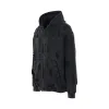 Garment Dyed Distressed Zip Up Hoodie in Grey sold by MARAIS