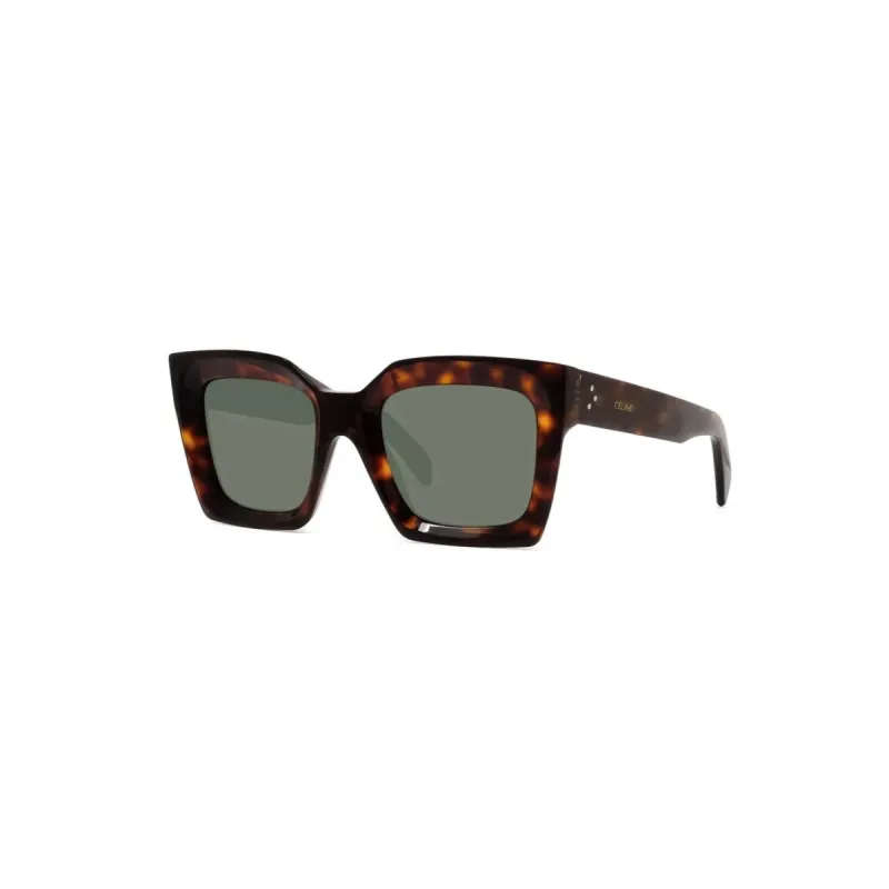 CL40130I Square Sunglasses with Green Lens in Dark Havana sold by MARAIS