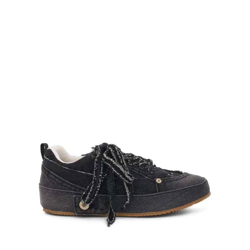 Deconstructed Denim Sneaker in Washed Grey made by MARAIS