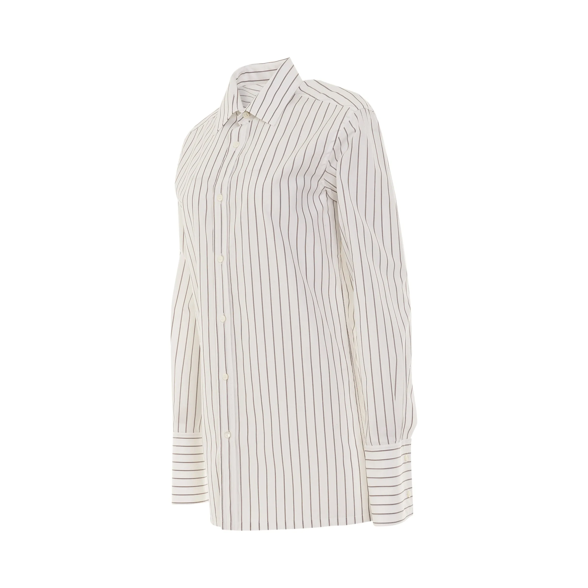 Striped Cotton Shirt in White sold by MARAIS product image thumbnail 2