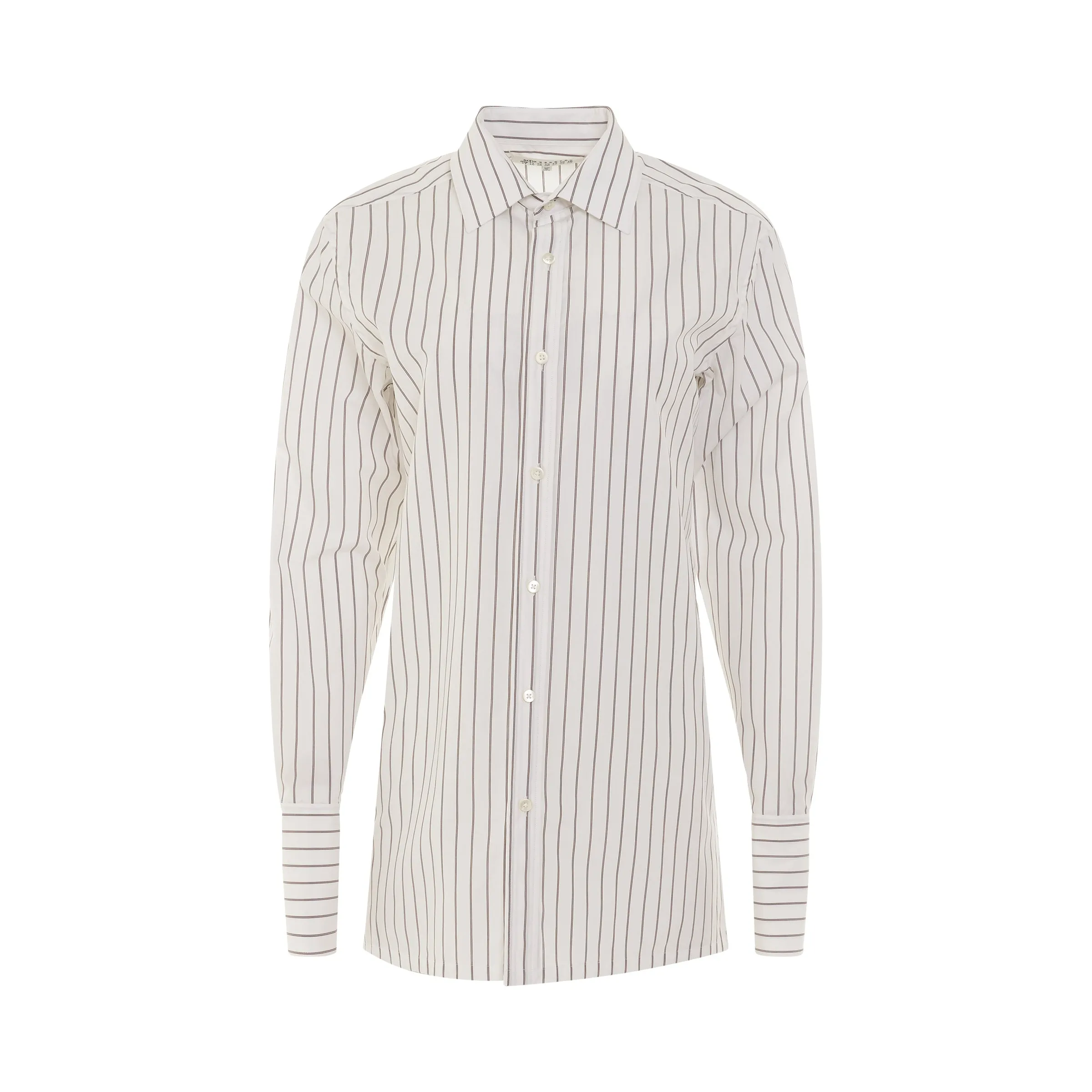 Striped Cotton Shirt in White sold by MARAIS