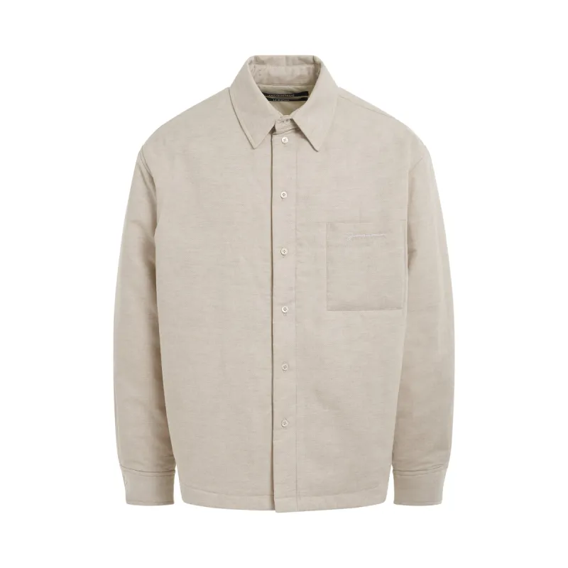 Boulanger Puffed Overshirt in Light Beige sold by MARAIS