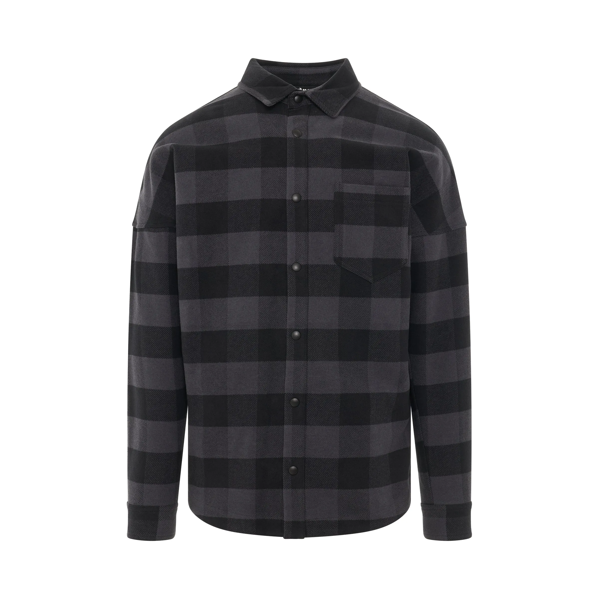 PA Classic Logo Overshirt in Black/White sold by MARAIS