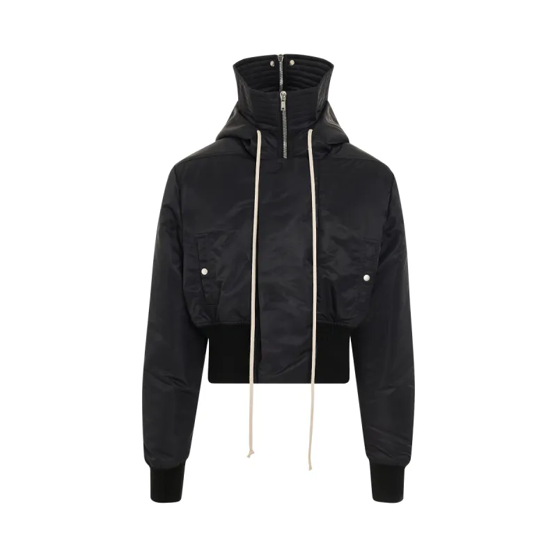 Cropped Alice Parka Padded Bomber Jacket in Black sold by MARAIS