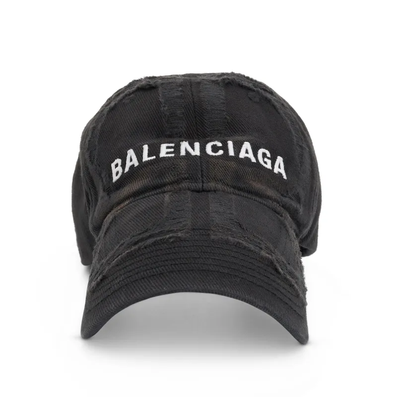 BB Laser Destroyed Cap in Black/White sold by MARAIS