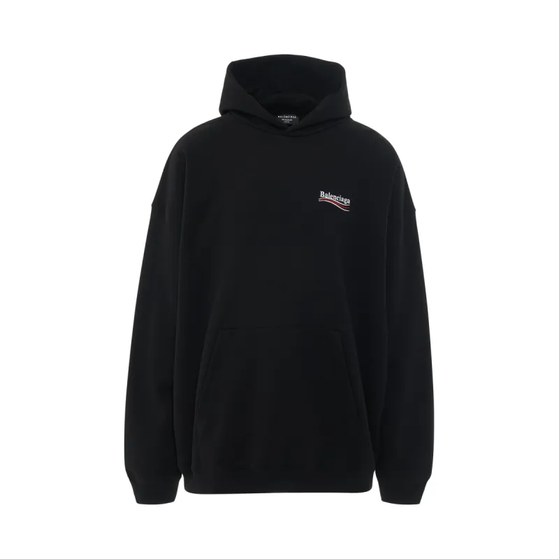 Embroidered Political Campaign Oversized Hoodie in Black made by MARAIS