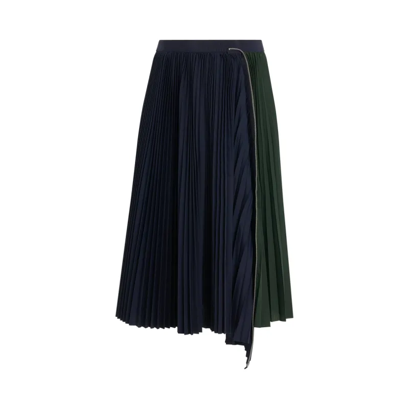 Cotton Zipper Skirt in Navy sold by MARAIS