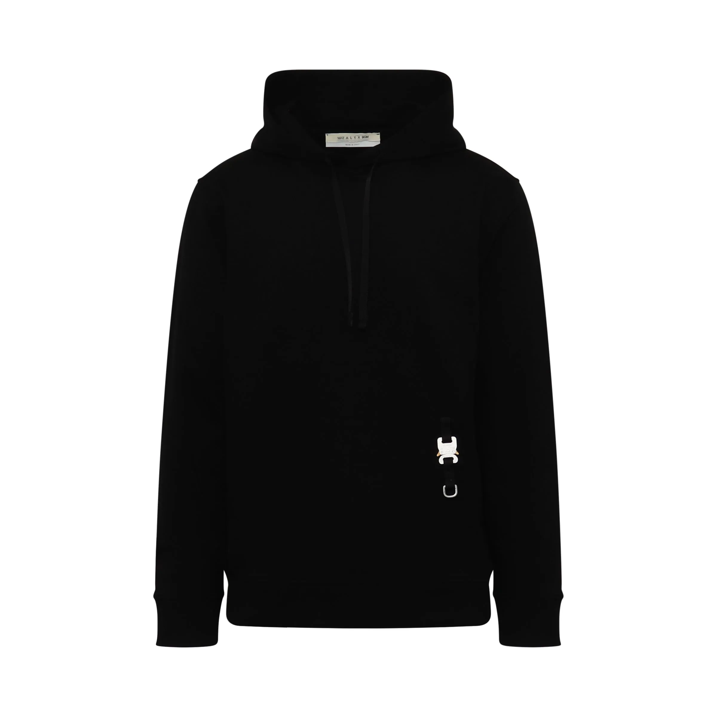 Buckle Drawstring Hoodie in Black sold by MARAIS
