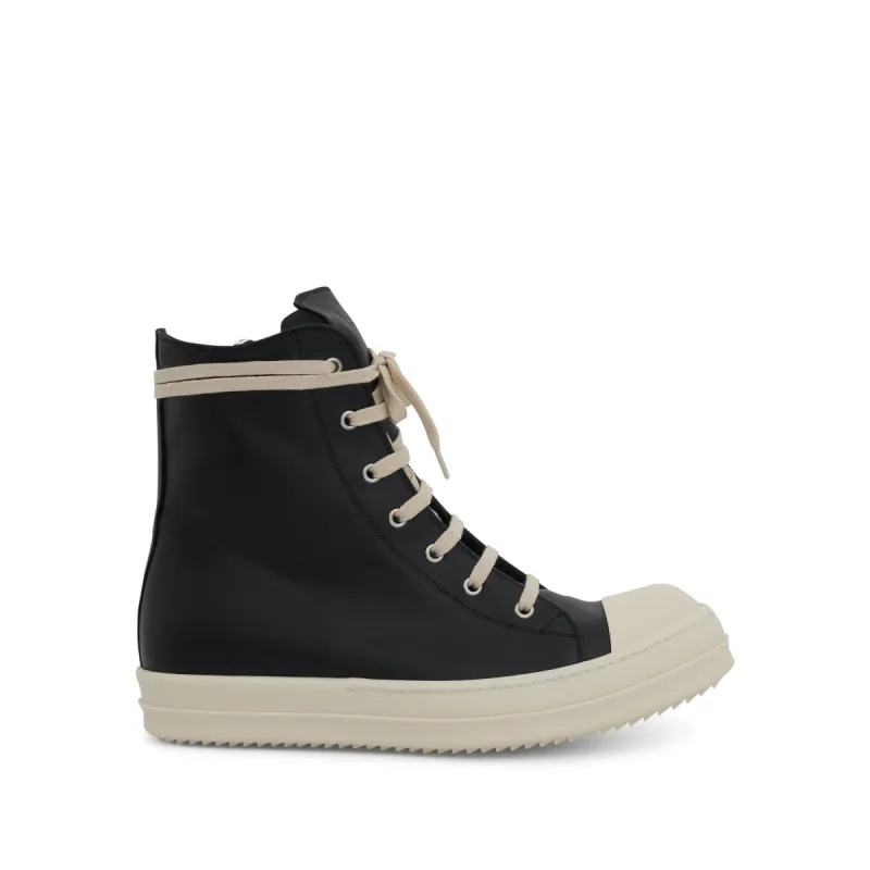 High Leather Sneaker in Black/Milk sold by MARAIS