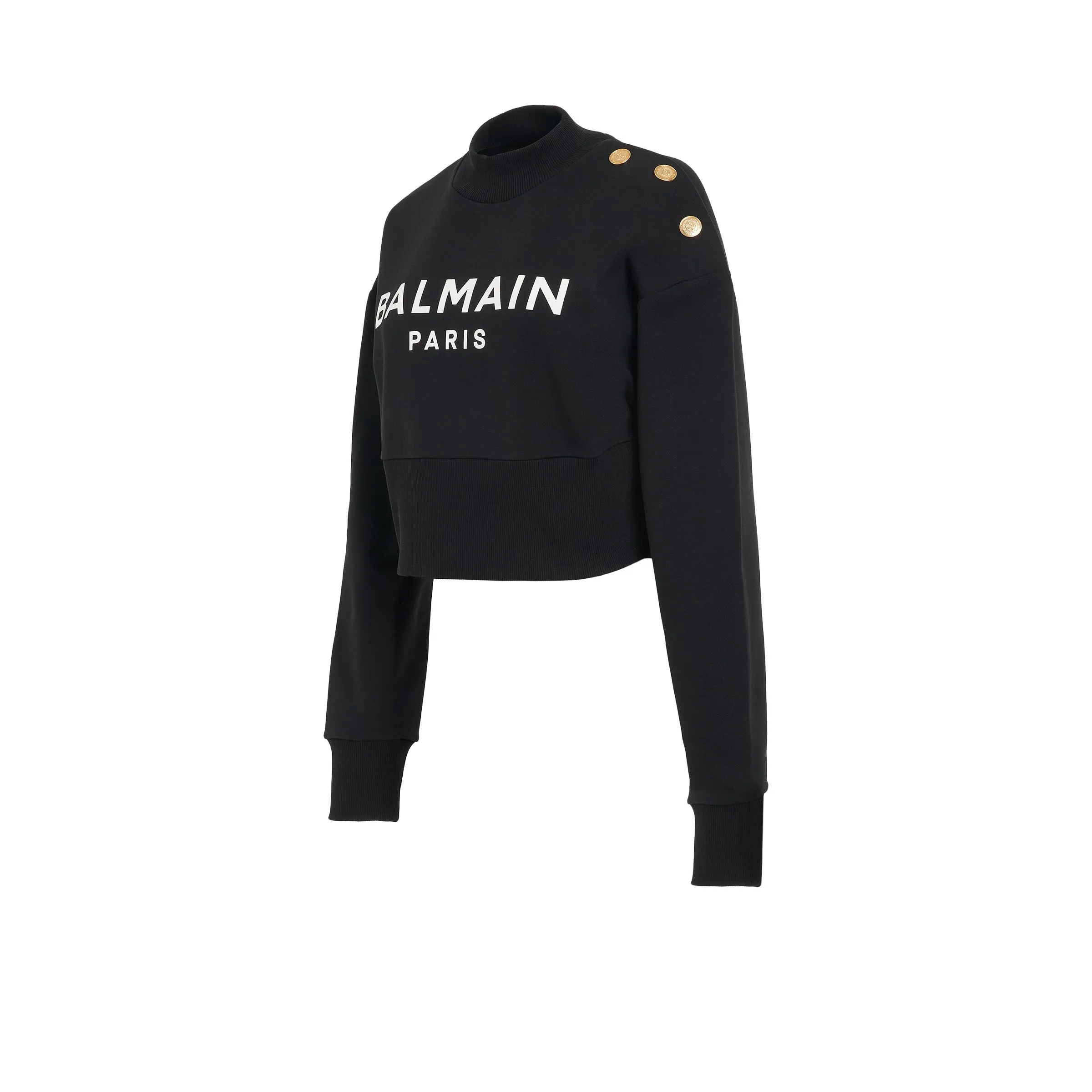 Logo Print Short Sweatshirt in Black/White sold by MARAIS product image thumbnail 2