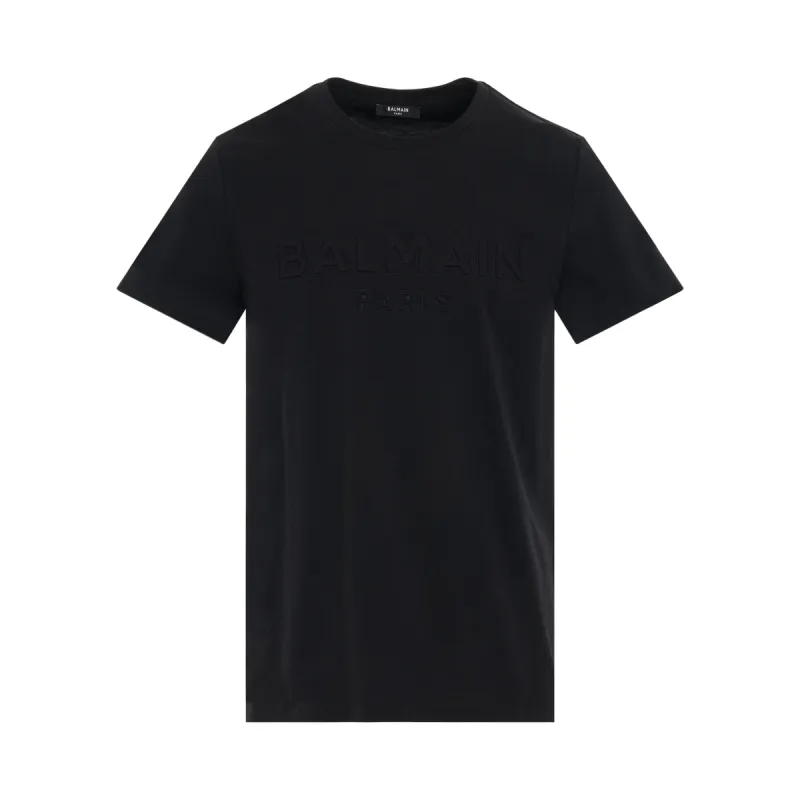 Embossed Classic Fit T-Shirt in Black sold by MARAIS