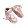 Out of Office Mid Top Leather Sneakers in White/Pink sold by MARAIS