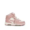 Out of Office Mid Top Leather Sneakers in White/Pink sold by MARAIS