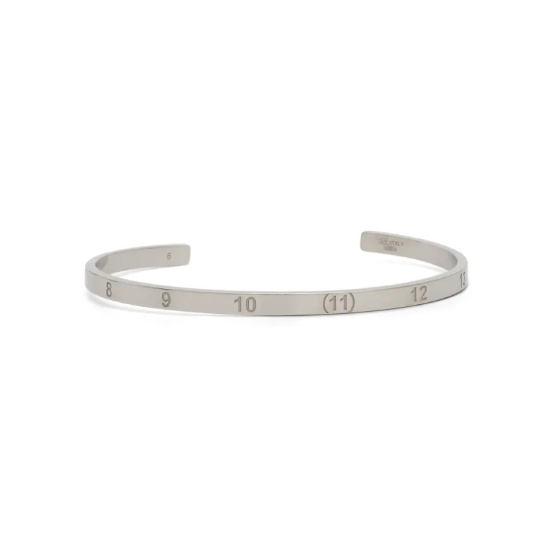 Numerical Cuff 4mm Bracelet in Silver sold by MARAIS