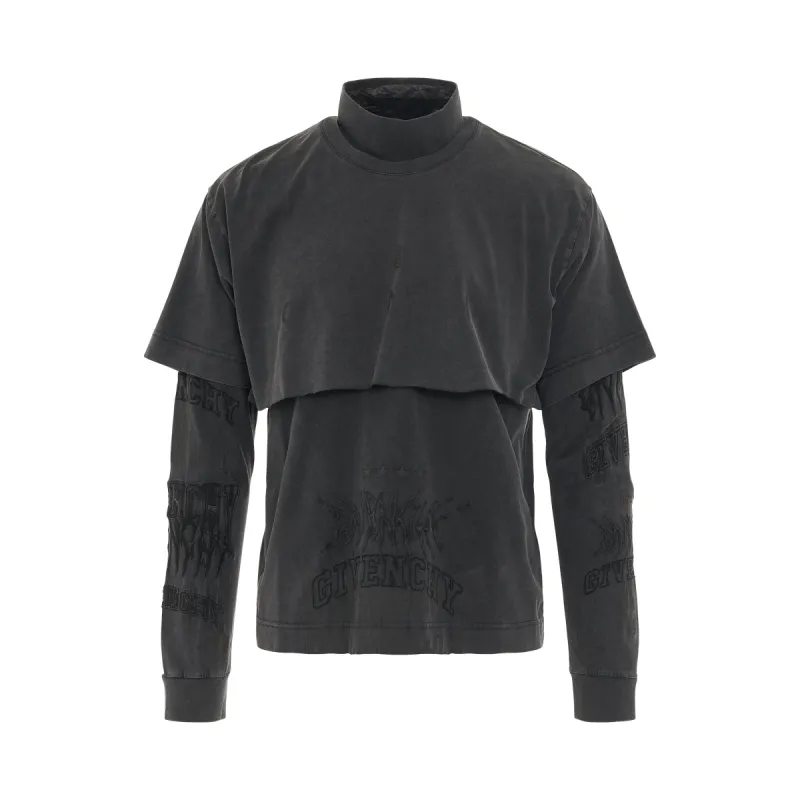 Layered Dyed Long Sleeve T-Shirt sold by MARAIS