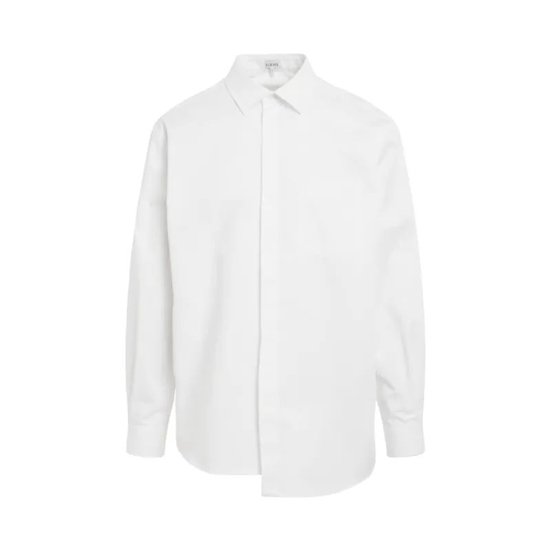 Asymmetric Cotton Shirt in White sold by MARAIS