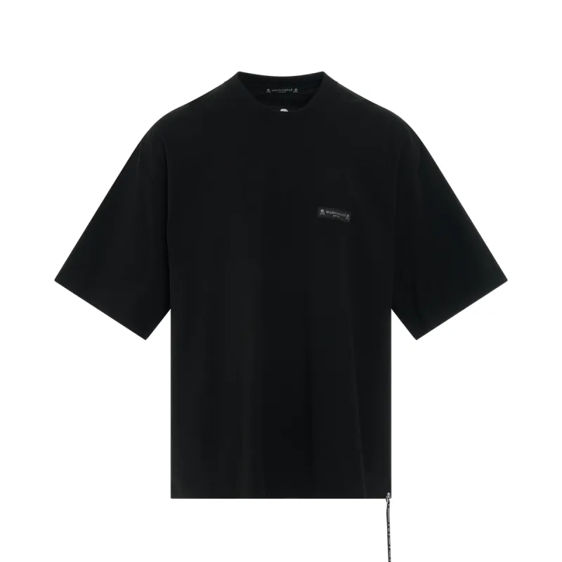 Skull Embroidered Boxy Fit T-Shirt in Black sold by MARAIS