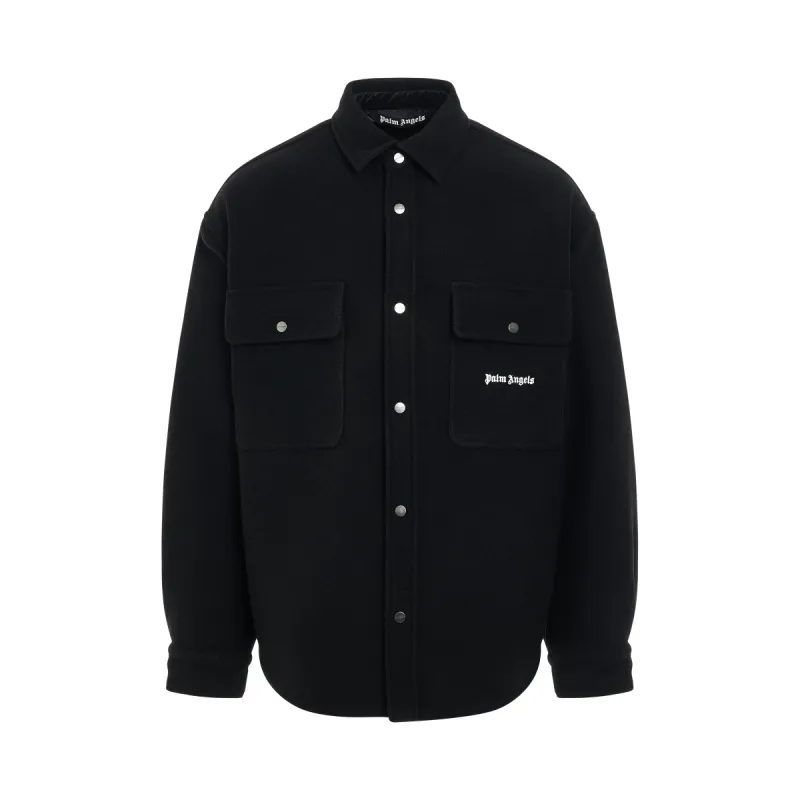 Back Logo Overshirt in Black/White sold by MARAIS