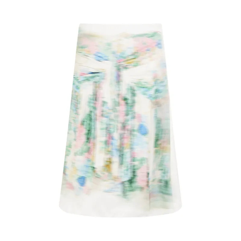 Blurred Print Skirt in White sold by MARAIS