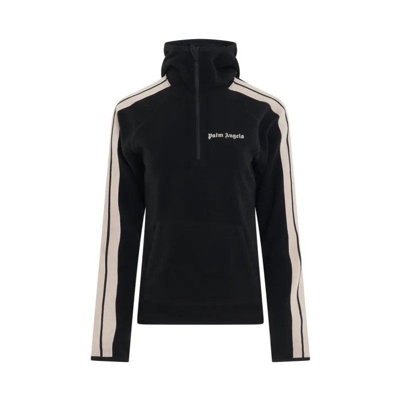 Pile Track Jacket Mid Layer in Black/White sold by MARAIS