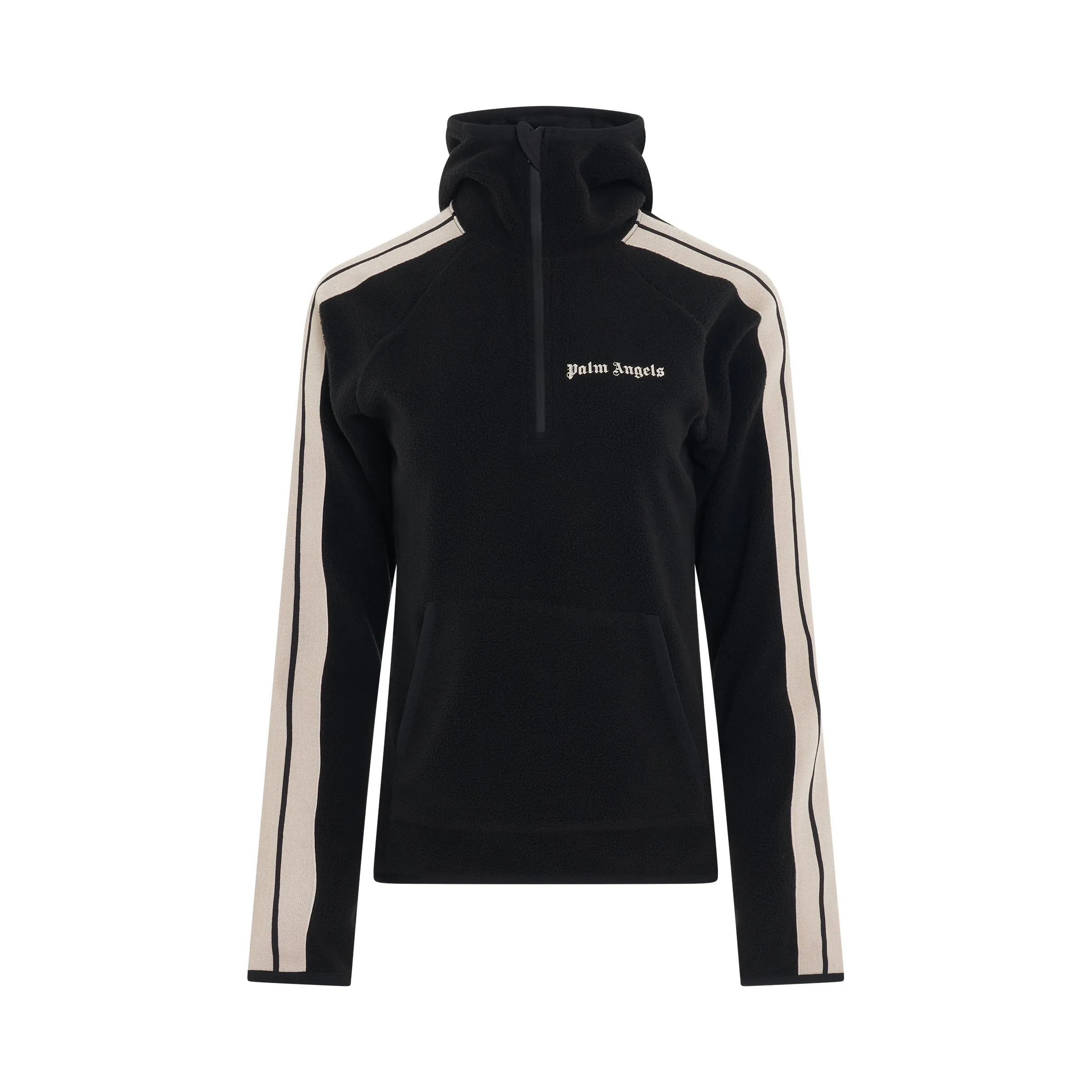 Pile Track Jacket Mid Layer in Black/White sold by MARAIS