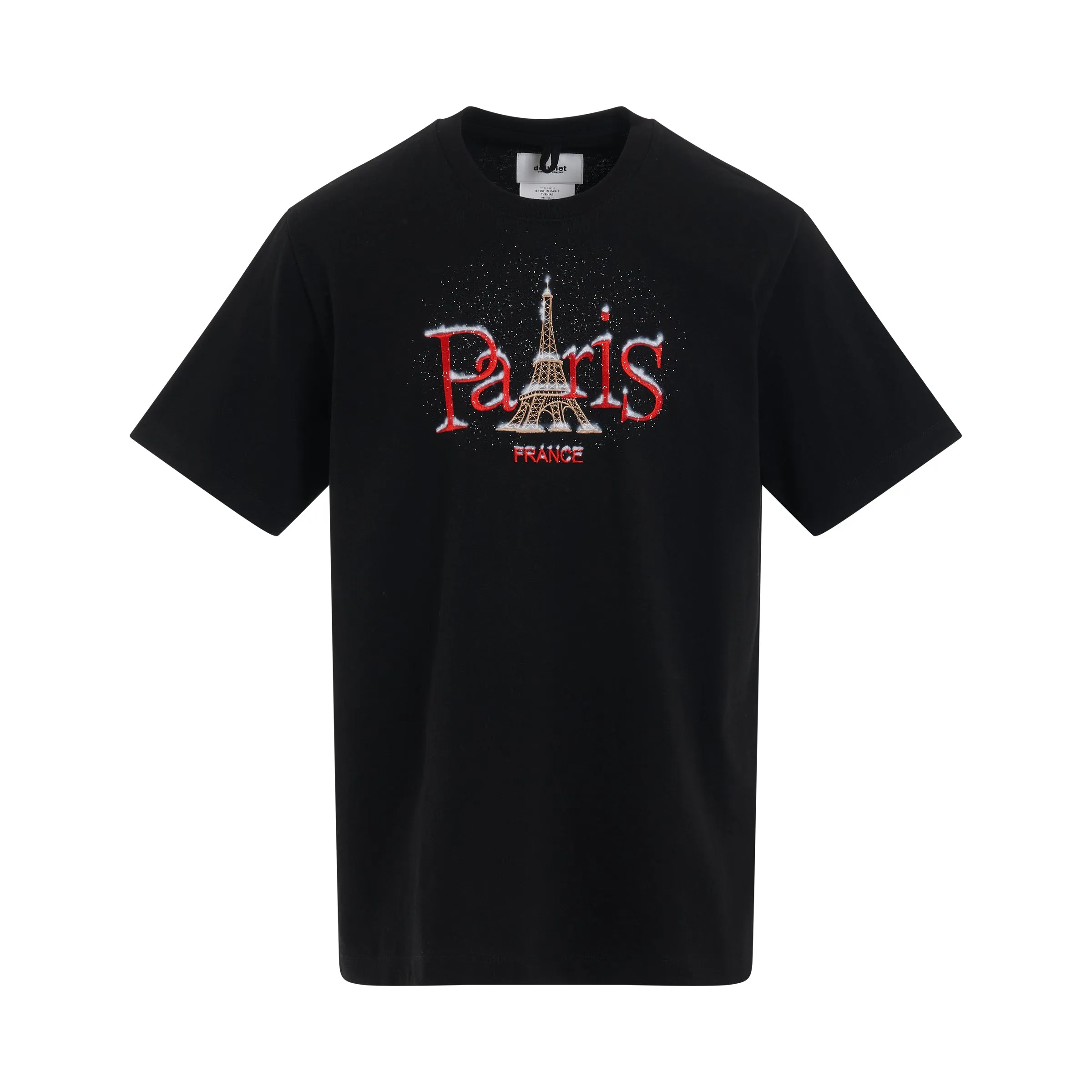 Snow in Paris T-Shirt in Black sold by MARAIS