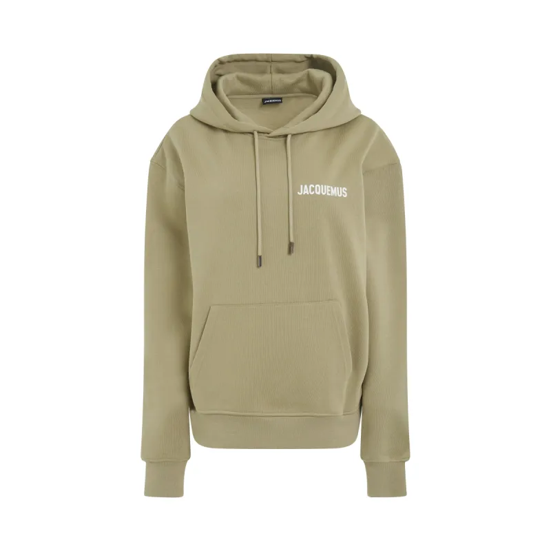 Embroidered Logo Hoodie in Light Khaki sold by MARAIS