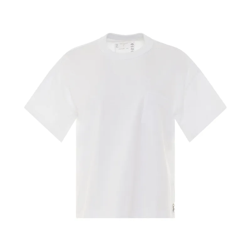 S Studs Cotton Jersey T-Shirt in White sold by MARAIS