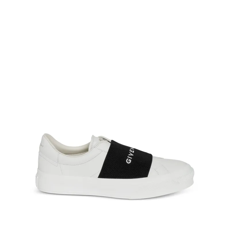 City Court Elastic Band Sneaker in White/Black made by Givenchy