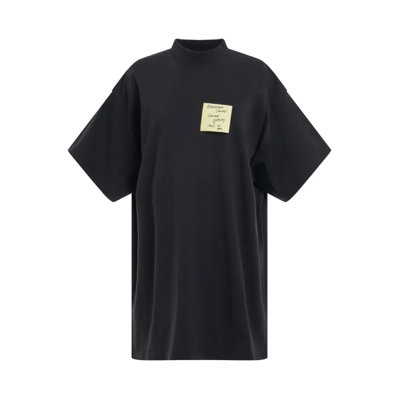 Sticky Note Oversized T-Shirt in Washed Black sold by MARAIS