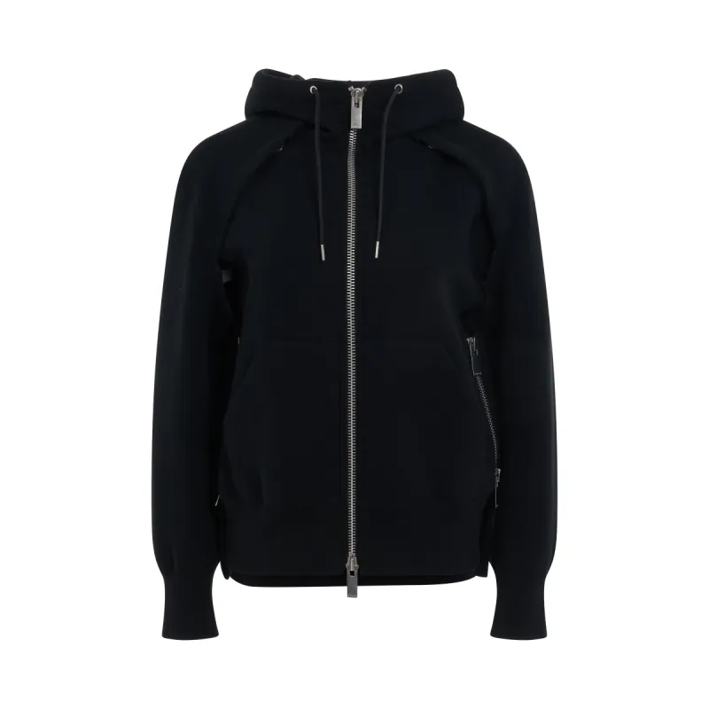 Sponge Sweat Side Zip Hoodie in Black sold by MARAIS