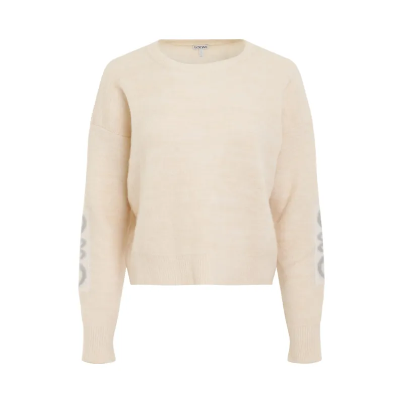 Anagram Intarsia Sweater in Ecru sold by MARAIS