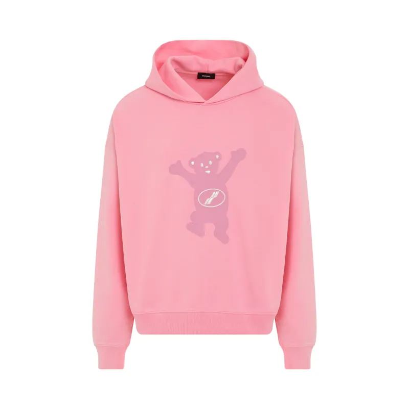 New Teddy Logo Pigment Hoodie in Pink sold by MARAIS