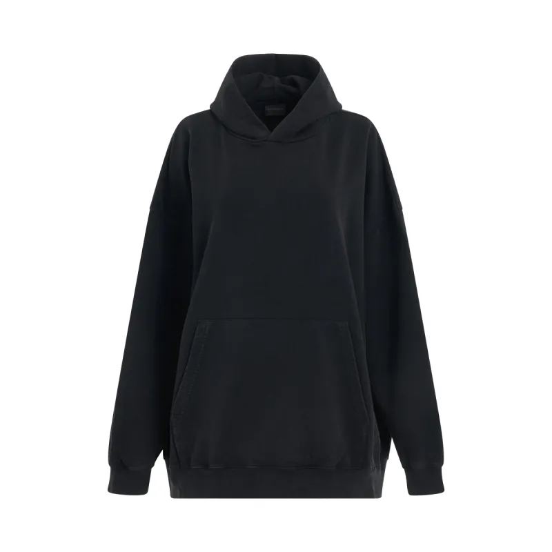 【BALENCIAGA】 Optical Black Oversized Hoodie Balenciaga Optical Black Washed Oversized Hoodie | Balardi