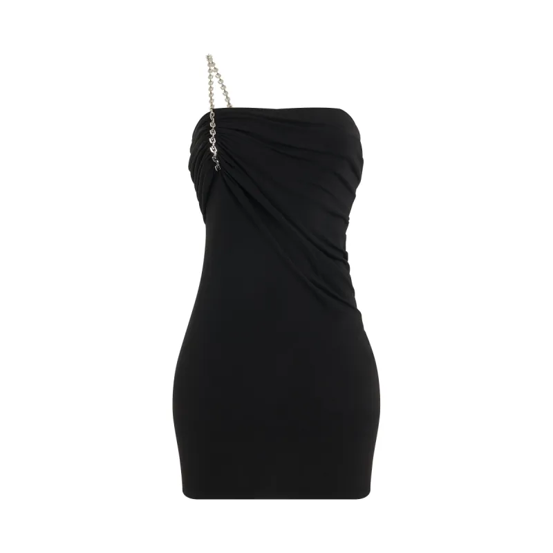 Shiny Crepe Jersey Mini Dress in Black made by Givenchy
