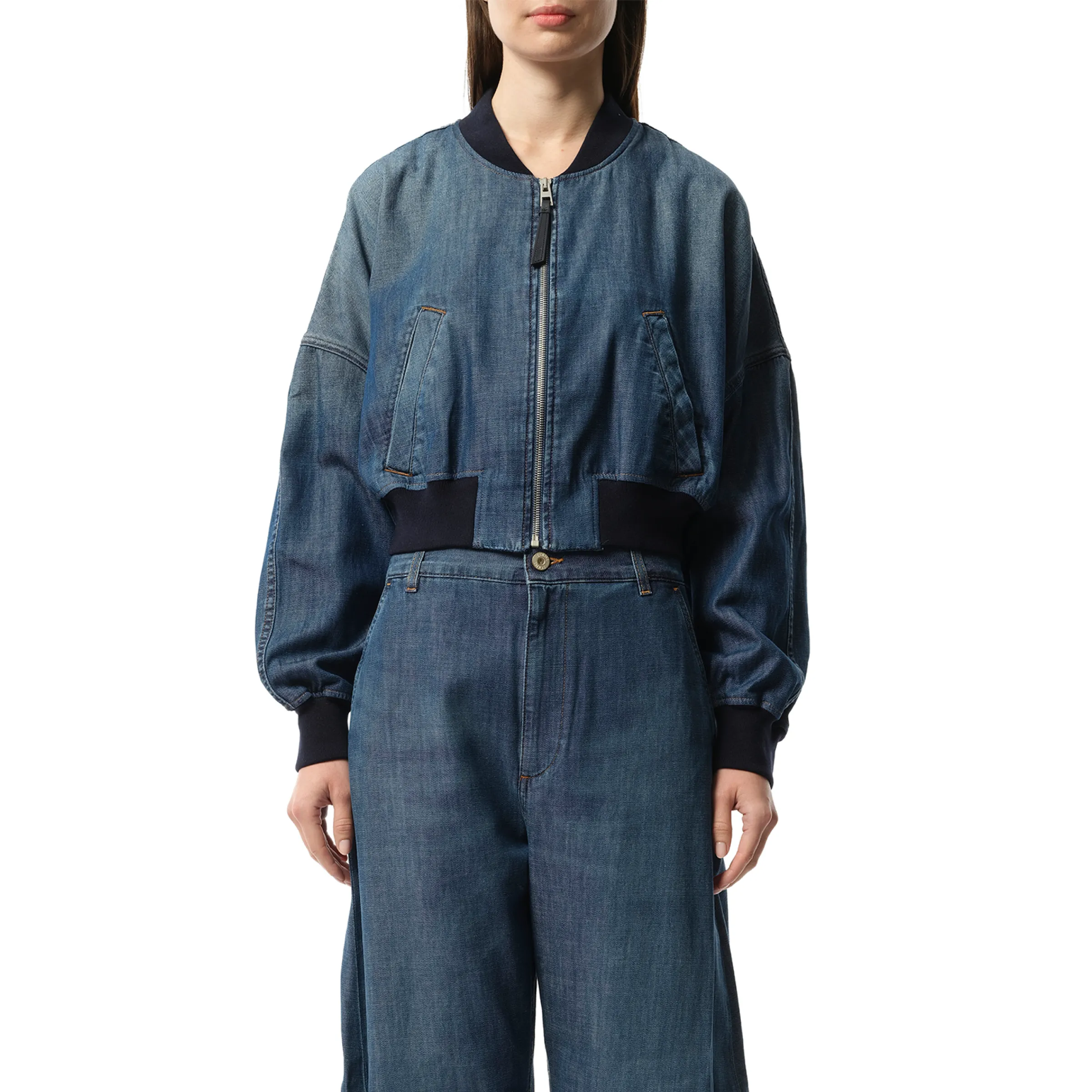 Bomber Jacket in Washed Blue sold by MARAIS