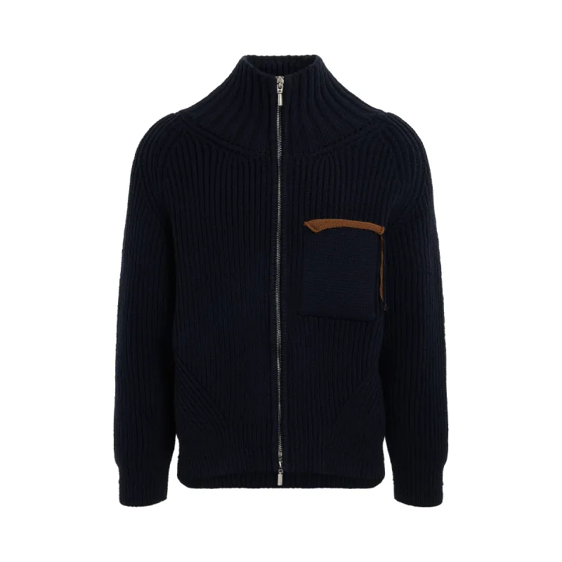 Arco Chunky Cardigan in Navy sold by MARAIS