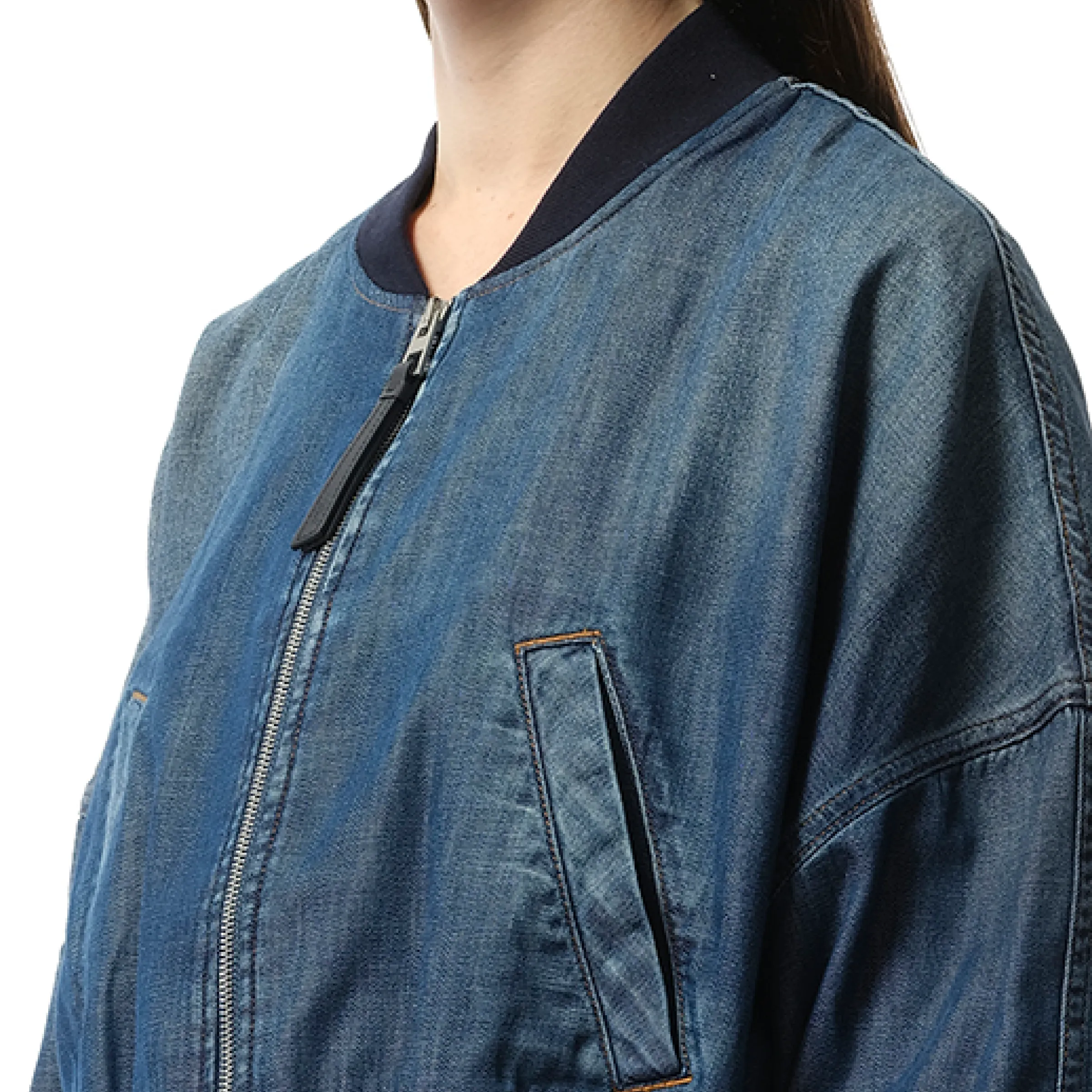 Bomber Jacket in Washed Blue sold by MARAIS product image thumbnail 3