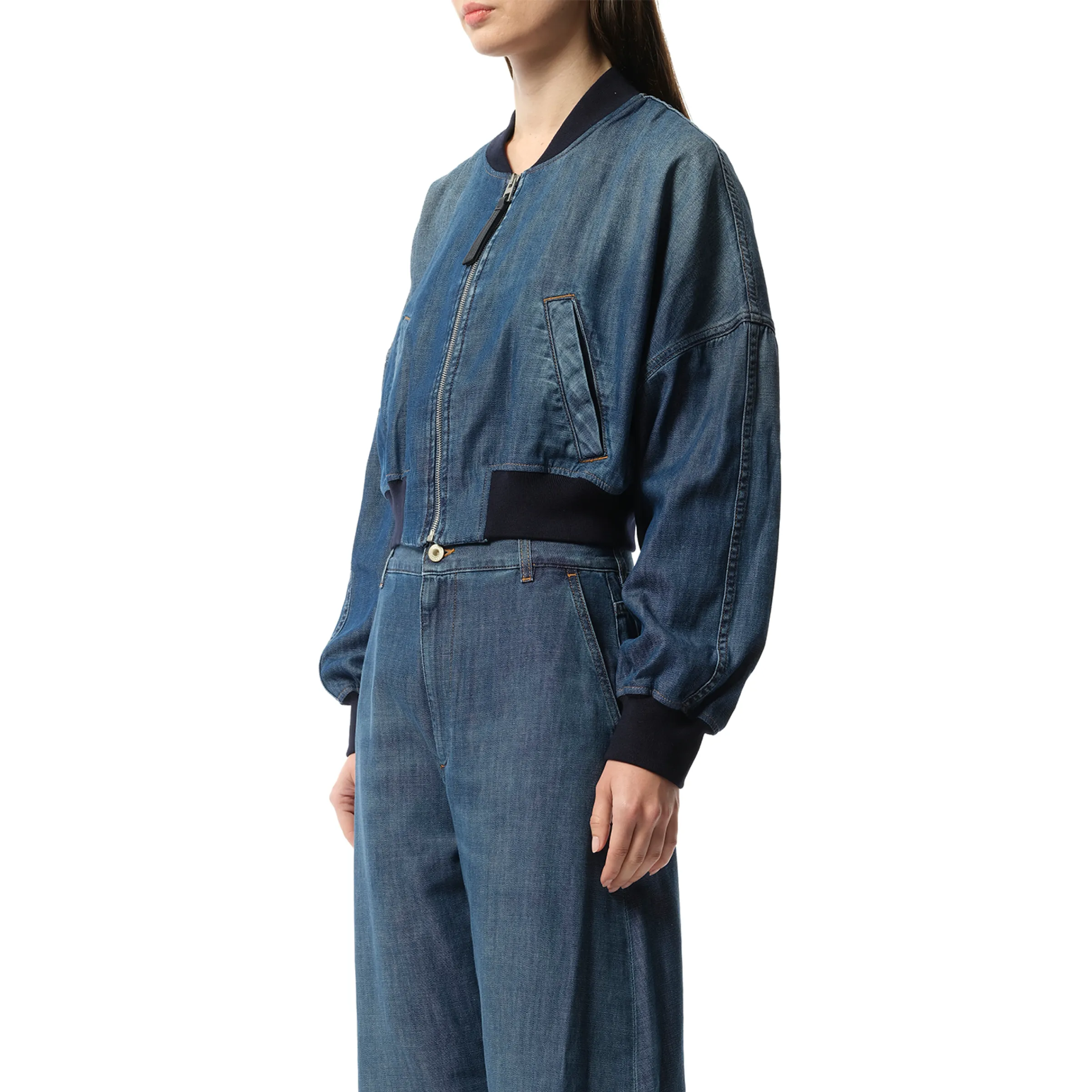 Bomber Jacket in Washed Blue sold by MARAIS product image thumbnail 5