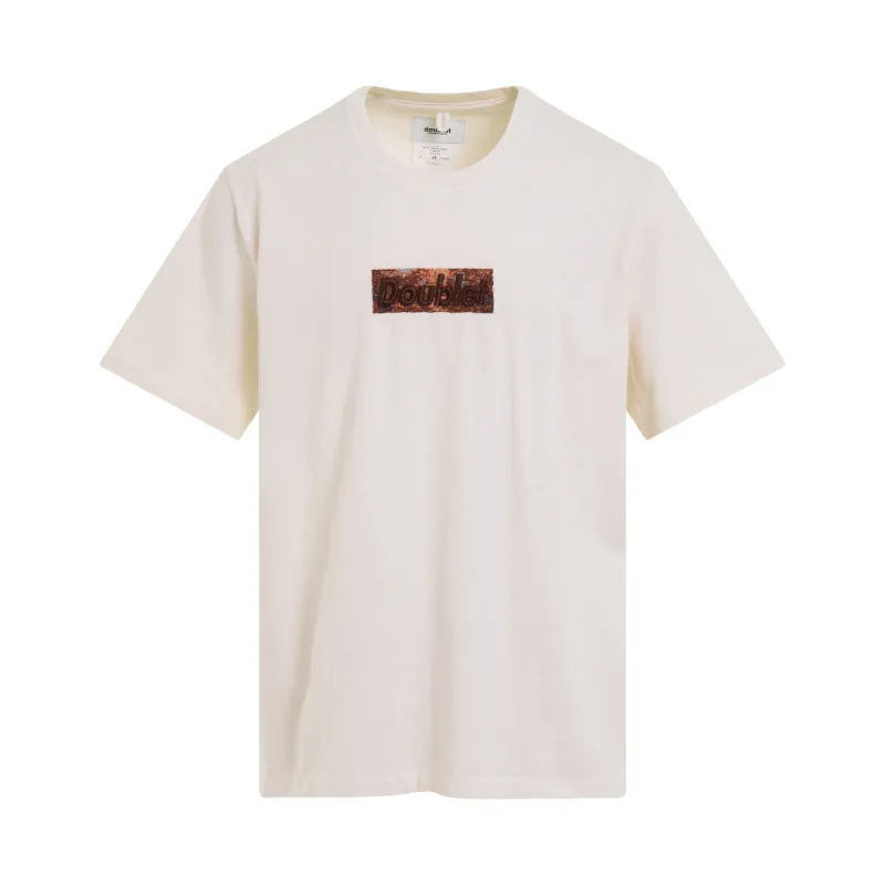 Rust Embroidery T-Shirt in Ivory sold by MARAIS