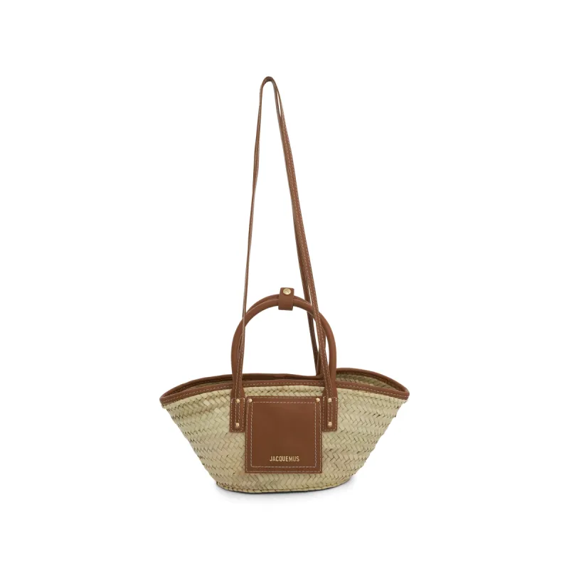 Le Petit Panier Soleil Straw & Leather Bag in Light Brown 2 sold by MARAIS